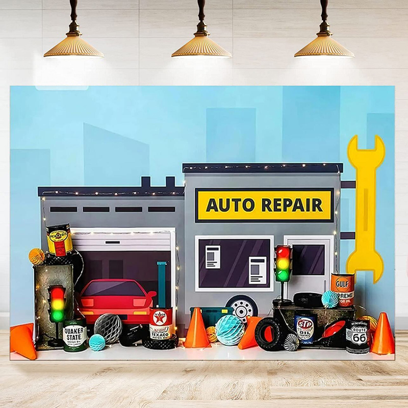 Auto Repair Shop Background - Toile de fond photographique pour atelier