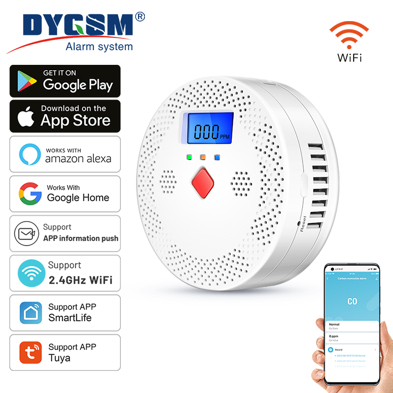 Smoke Leak Detector - Tuya-Détecteur de monoxyde de carbone intelligent,