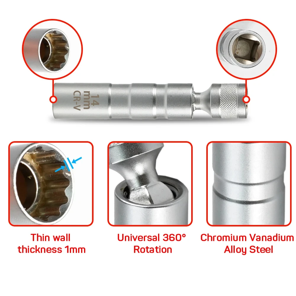 16mm avec paroi mince magnétiq - Spark Plug Socket Set avis et prix